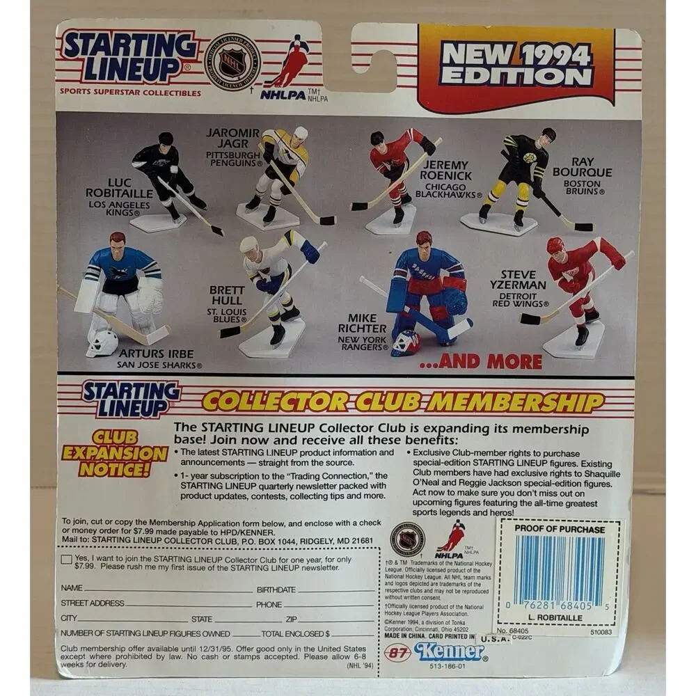 1994 STARTING LINEUP LUC ROBITAILLE - KINGS -NOS NIP NEW FREE SHIPPING